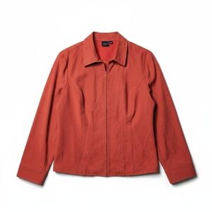 Sonoma Suede Orange Zip Up Collared Jacket Women’s - Perfect Condition